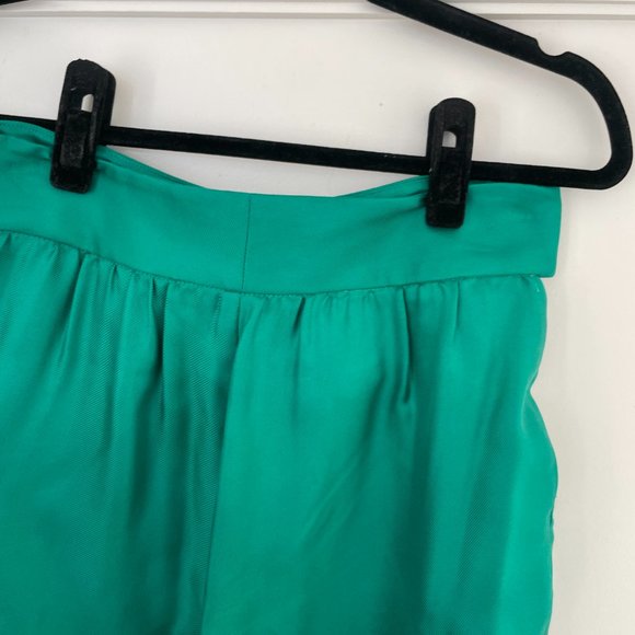 M By Missoni Dress Pants Green Silk Built-in D-Belt Straight Cut Trousers - Picture 11 of 13